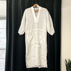 Tory Burch 100% Linen Swim Cover Up Caftan - Like New Condition